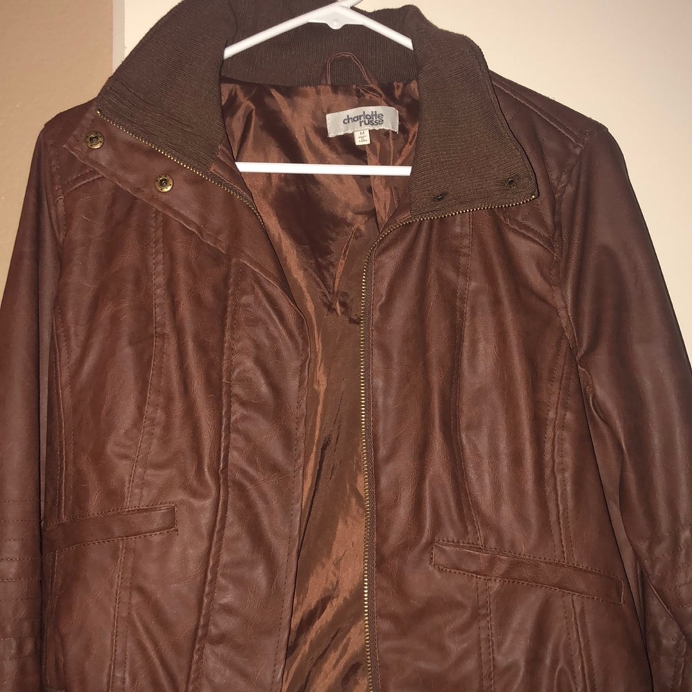 Brown leather jacket